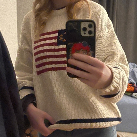 Vintage American Flag Knit Sweater - Picture 2 of 6